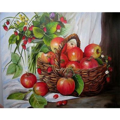 China Wholesale New Classic/Postmodern Still Fruits Of Life Apples Oil DIY Painting By Numbers For Adults Wall Decoration Paint By Number Children Oil Painting for sale