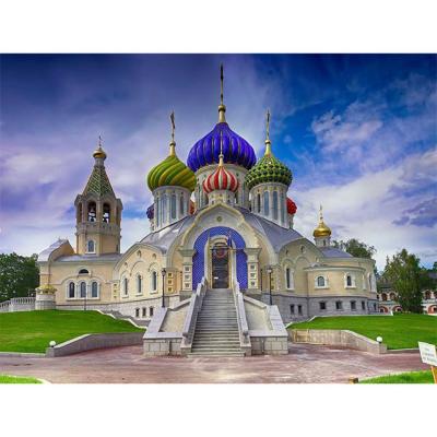 China Modern Russian Castle Landscape Canvas Oil Painting DIY Painting By Number Kit For Home Decor Wall Arts for sale