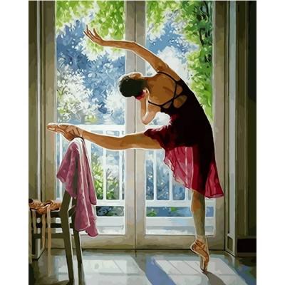 China Classical Ballet Dancer DIY Oil Painting By Number Without Frame Painting By Number Kits Oil Painting On Canvas for sale