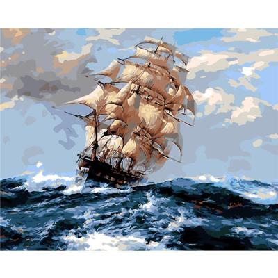 China impressionist diy digital oil painting,pirate ship diy oil painting by numbers,3d oil painting on canvas for sale