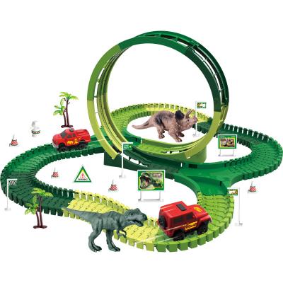 China Electric Track With Light Music 2022 Top Selling Race Track Dinosaur World Bridge Create A Road For Children for sale