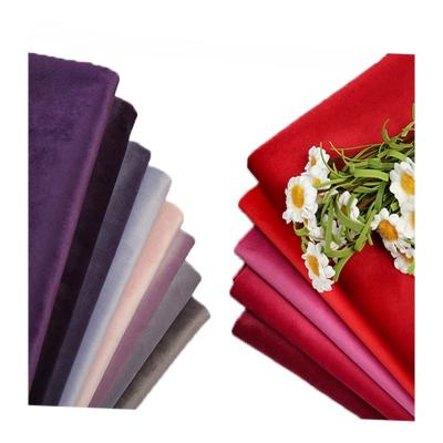 China 160 colors Holland Velvet IN-STOCK FREE SAMPLE breathable plain velvet for 100% polyesterupholstery fabric for sofa for sale