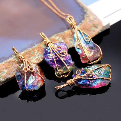 China CLASSIC Wholesale Natural Agate Necklace Crystal Tooth Original Stone Dazzling Diy Irregular Pendant for sale