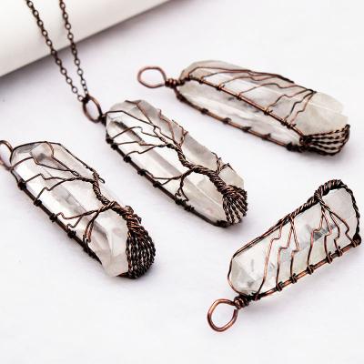 China Wholesale Natural Raw Healing Stone Pendant CLASSIC Crystal Stone Pendant Crystal Hexagonal for sale