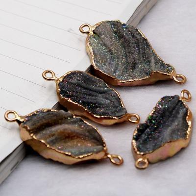 China 2021 Hot Selling CLASSIC Natural Agate Gold Plated Agate Druzys Charm Pendant for sale