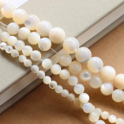 China Fashional Keepsake Gifts White Beads Bead For Jewelry Making Sea Accessories Shells Mother Beaded Jewelry Natural Empress Shell Round Bead for sale