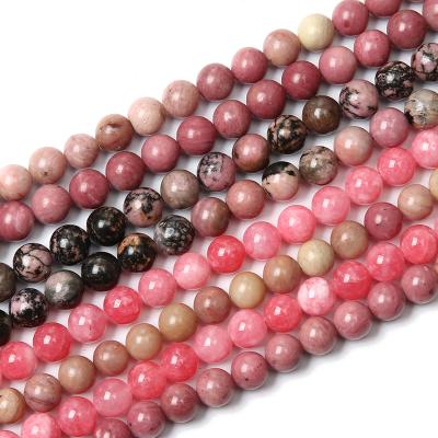 China Fashional Souvenir Gifts Wholesale Diy Natural Round Jewelry Making Red Chalcedony Jade Gemstone Loose Beads for sale