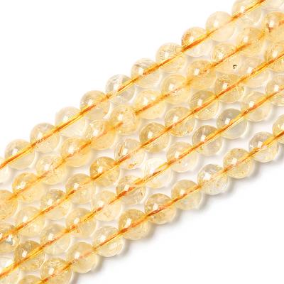 China Fashional Keepsake Gifts Loose Shape Round Natural Citrine Beads Strands Authentic Citrine Beads Beads For Jewelry for sale