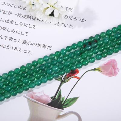 China Fashional Souvenir Gifts Factory Price Round Malachite Agate Green Natural Stone Beads For Gemstone Jewelry for sale