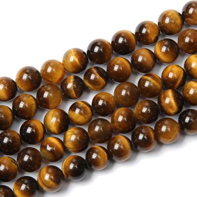 China Fashional Keepsake Gifts Wholesale Natural Gemstone Tiger Eyes Beads Round Loose Bracelet Stone Jewelry 4 6 8 10 12 mm Crystal Beads For Jewelry Making for sale