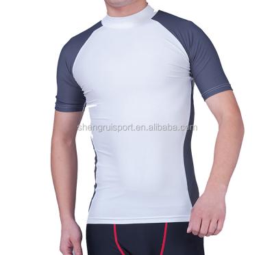 China Long& Short Sleeve Men's Short Sleeve Sun Protection Splice Quick Dry Rashguard Swim Shirt for sale