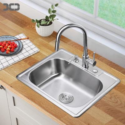 China Without Faucet XHHL 6356A Single Bowl Above Counter Mount Stainless Steel Sink for sale