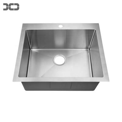 China Without Faucet 25Inch 2522 Topmount Drop In Single Bowl Sink Handmade SUS304 Stainless Steel Kitchen Sink for sale