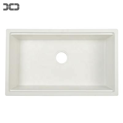 China Without Faucet Sink Quarza White Granite Kitchen Sink for sale