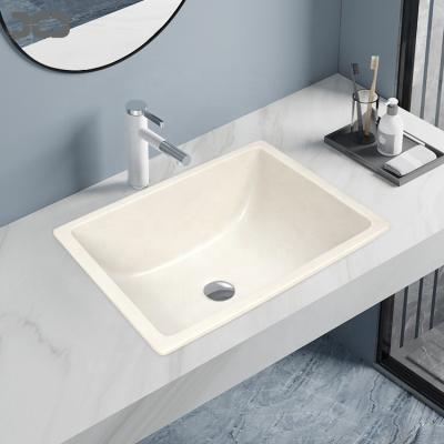 China Modern cUPC Quartz Stone Composite Undermount Bathroom Sinks Rectangular Wash Basin Sink for sale