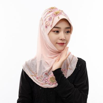 China Other Dropshipping/Handmade Beaded Muslim Headscarf Sweater Islamic Convenient Scarf Spot Wholesale/OEM Southeast Asia Malaysia for sale