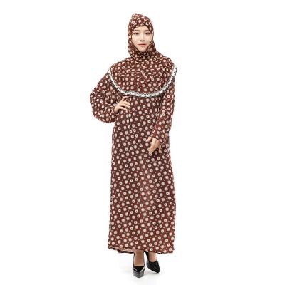 China Dropshipping/Spot/OEM Wholesale Muslim Women's Dress With Good Elastic Headscarf Lace Muslim Dress M And Long Dress for sale