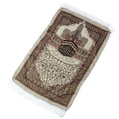 China New Cotton Islam Dopshipping/Stain/OEM Wholesale Cotton Kaaba Yarn Islamic Worship Blanket Muslim Prayer Blanket for sale