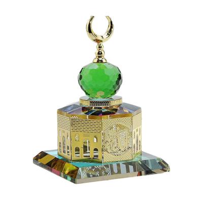 China Muslim Features Dropshipping/Stain Wholesale/OEM Gifts Crystal Glass 7*7*10cm Ramadan Al Aqsa Mosque Muslim Ornaments Pattern for sale