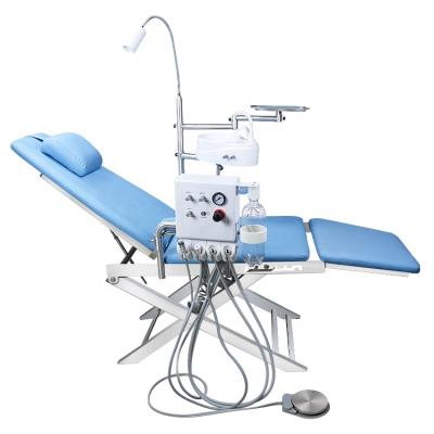 China Dental Regional Hot Sale Hospital Clinic Use Dental Equipments Portable Dental Chair Unit With Tray/LED Lamp/Spittoon/turbine for sale