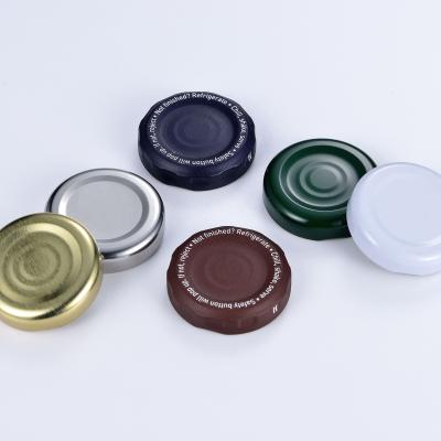 China 30mm Pilfer Proof Custom Twist Off Glass Jar Lids Metal Hook Caps for sale