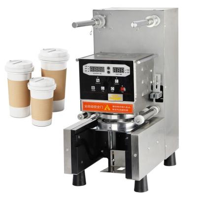 China Luxury Fully Automatic Food Bubble Milk Tea Cup Sealing Machine Coffee Cup Sealer Paper/Plastic Cup Use for sale