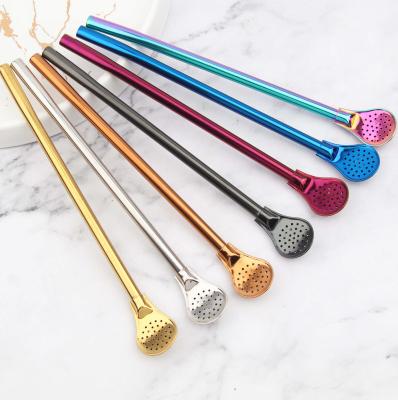 China New Creative Stored Stainless Steel Hotel Cafe Milk Tea Shop With Straw Spoon for sale