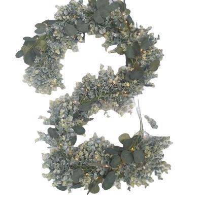 China 2pcs Artificial Eucalyptus Wreath 1.9m Garland New Fashion Different Fashion With Special Lights Decoration At Night for sale