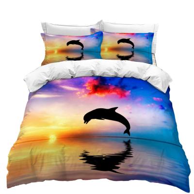 China Folded Duvet 3d Bedding Set Wholesale 100% Polyester Microfiber Customize Bed Set for sale