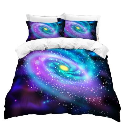 China Folded Starry Universe Sky Sheets 3d Bedding Set Print Customized King Queen for sale