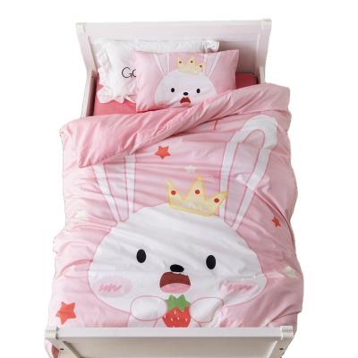 China Anti-Static Girls Lace Rabbit Babies Crib Crib Set Three Piece Duvet Cover Mattress Cover Cotton Baby Bedding Set OEM ODM for sale