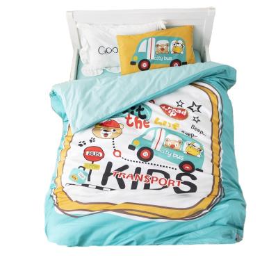 China Anti-static Boys Girls Bedding Set Baby Kindergarten Small Car Printed Customized Sheets Bedding Set Children for sale