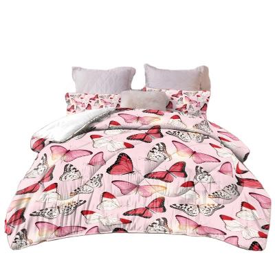 China New Design Modern Floral 3D Flower Printed Comforter Comforter Bedding Set With Pillow Cases ODM OEM for sale