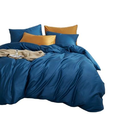 China Modern Luxury Royal Blue Duvet Cover Sets Plain 60S Egyptian Cotton Gray Black White Green Quilt Cover Wholesale for sale