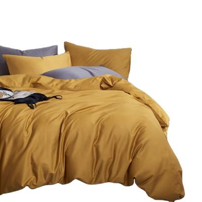 China Modern Luxury Yellow Duvet Covers Latest Solid Color High Quality 60S Egyptian Cotton Comforter Cover for sale