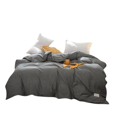 China Wholesale Home Hotel Customized Single Dark Luxury Simple Gray Washed Cotton Duvet Cover Duvet Cover for sale