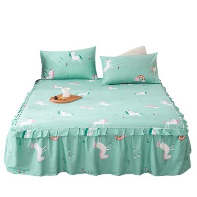 China Wholesale Green Amazon King Bed Skirt Bed Skirt Bed Skirt Cotton Bedding Set Blanket Warm Unicorn for sale