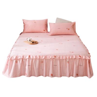 China TWILL Home Beautiful Bed Linings Cotton Bed Sheet Fitted Sheet Bedspread Blanket Ruffle Spread Blankets For Girls for sale