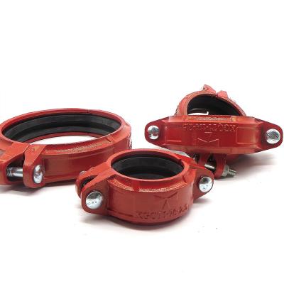 China Fire Fighting Svstem and Other Fields Fire Protection Grooved Rigid Coupling Ductile Iron Lengthen Clamp Pipe Fittings Grooved Mechanical Pipe Fittings for sale