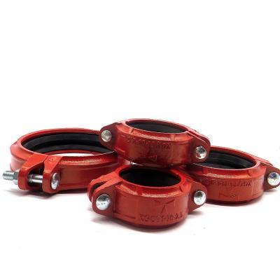 China Fire Fighting Svstem and Other Fields Fire Fighting Ductile Iron Galvanized Grooved Rigid Lengthen Clamp Pipe Fittings for sale