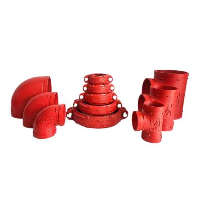 China Fire Fighting Svstem and Other Fields DN25-DN600 Pipe Fittings Grooved Fire Fitting Ductile Iron Angle Pad Coupling Grooved Coupling and Fittings for sale