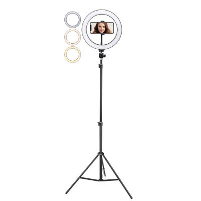 China Adjustable Shine 10 Inch Ring Light Phone Led Circle Ring Light With Tripod Stand for sale