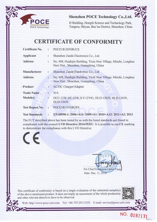 CE - Shenzhen Zande Electronics Co., Ltd.