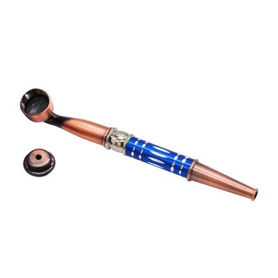 China Herb Weed Smoking Hot Item Water Smoking Pipe Bamboo Form Weed Modern Herb Colored Aluminum Smoke Pipe Metal Smoking Pipes Tobacco Pipe for sale