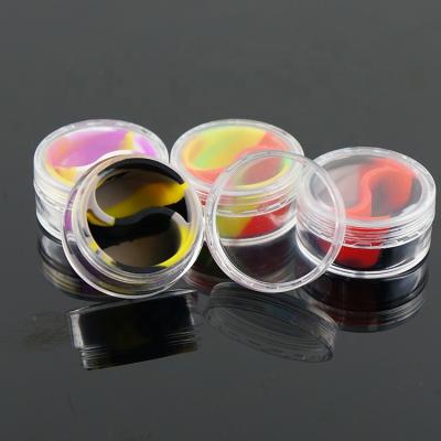 China Silicone Stocked Jars Dabs Storage Jars Wax Container 5ml Plastic Weed Herb Smoking Jars for sale