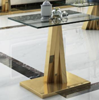 China Extendable Side Table and Marble Top Stainless Steel Snap Design for sale