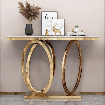 China Stainless Steel Modern Furniture Marble Top Console Table For Sale XG055 for sale