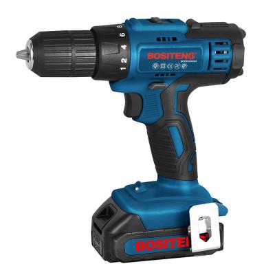 China BOSITENG Tools 13mm Li Ion Battery Industrial Battery 24VD Hammer Drill Lithium Battery Cordless Drill for sale