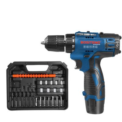 China Tools BOSITENg high efficiency and high power12VC tool kit cordless electric drill electric drill battery for sale