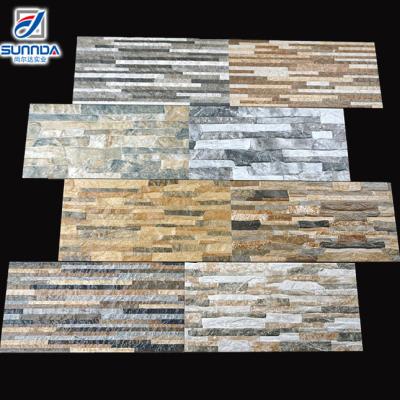 China Vintage Rustic Shatterproof Non Slip Tiles Stone Non Slip Outdoor Decorative Brick Exterior Wall Digital Glazed Ceramic Tiles for sale